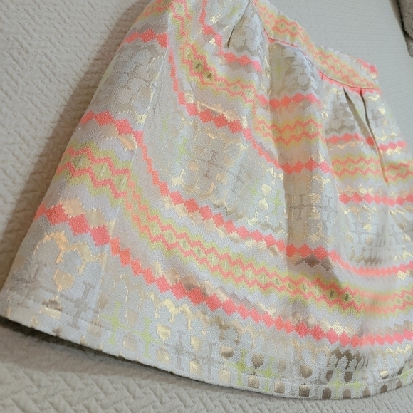 Jun & Ivy pleated Metallic gold & bright coral Skirt Size Medium - Picture 2 of 16